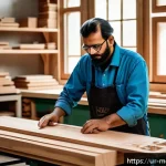 Home 19 현대건축물 목조 건축 현대화 - A modern woodworking workshop in Pakistan featuring a skilled craftsman operating a CNC machine cutt...