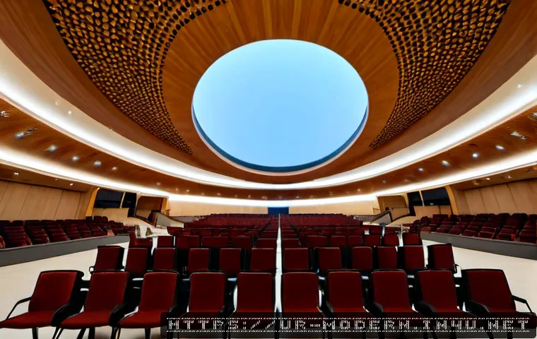 현대건축물 건축음향 설계 - Photorealistic interior of a contemporary concert hall in Lahore, architectural acoustics design vis...